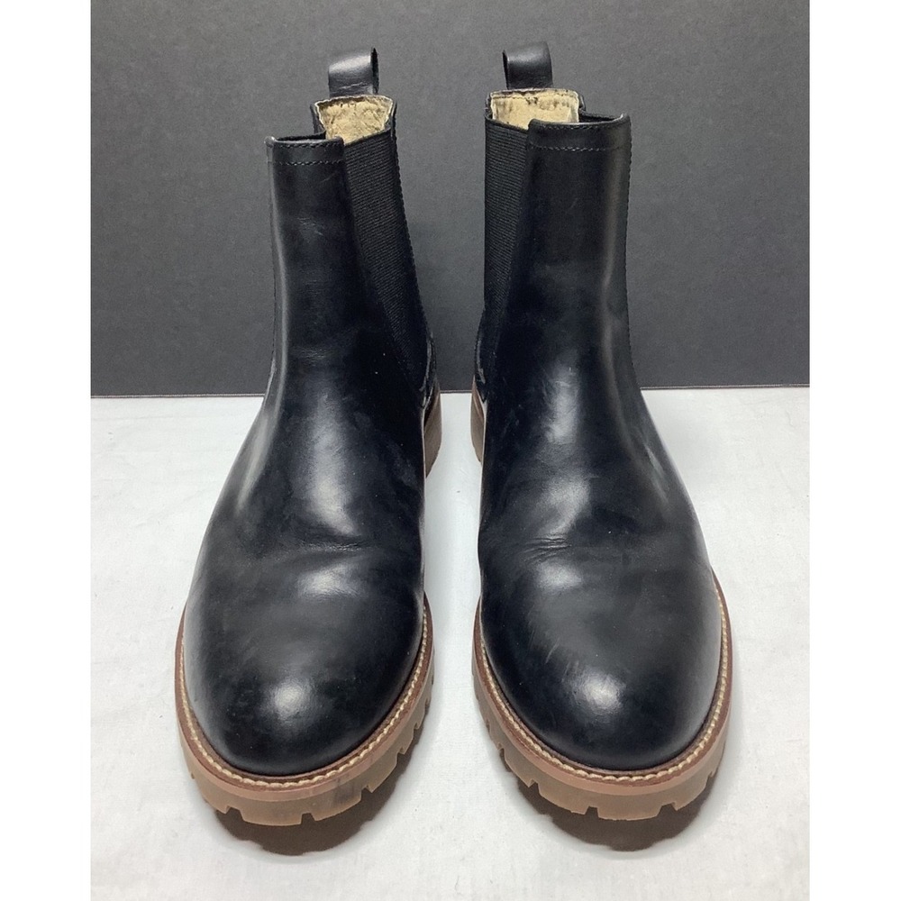 Banana Republic Mens Leather Ortholite Black Ankle Boots Size 9 Pull on